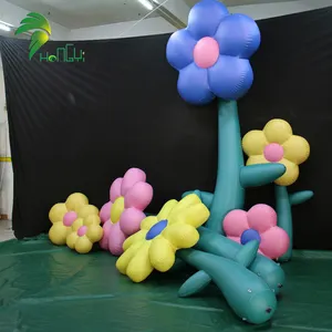 Charming Promotional Lighting Inflatable Rose Flower Giant Inflatable Flower Decoration Balloon