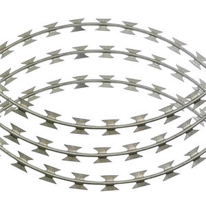 Barrière de sécurité en fil barbelé concertina, bobine de fil barbelé robuste en acier galvanisé, ligne de sécurité - Product Image 2