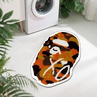 Tapis personnalisé imprimé Bear Bape, découpe précise, motif dessin animé, tapis de salon irrégulier sur mesure, décoration intérieure