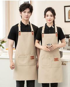 ผ้ากันเปื้อนคาดเอวพิมพ์โลโก้ตามสั่งสำหรับเชฟครัวร้านอาหารร้านชานมคาเฟ่พนักงานเสิร์ฟ - Product Image 4