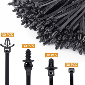 Attaches à rivets automobiles, attaches autobloquantes, attaches de câble universelles en nylon compatibles voitures et bateaux, clips de fixation pour attaches de câble - Product Image 1