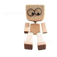 JIN PENG 2026 Figurine sculptée en bois massif écologique, style art populaire, gravée, pour décoration de bureau à domicile ou comme cadeau