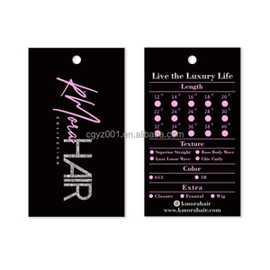 HH-007 Etiquetas Colgantes para Paquetes de Cabello con Logotipo en Papel Dorado Impreso Personalizado, Venta al Por Mayor - Product Image 1