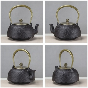 1.2L nước sôi gang ấm trà Nhật Bản handmade Tea Pot Ấm đun nước với nắp đồng - Product Image 6