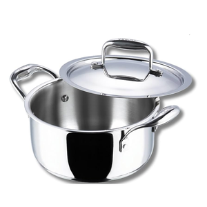 Heavy-Duty Non-Stick Stainless Steel Biriyani <b>Pot</b> Classic Design Lightweight Thick Base Heat Distribution Secure Lid Dishwasher - Product Image 3