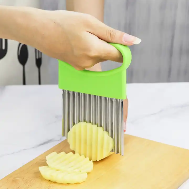 Potato Cutter Chips French Fry Maker Wavy Edged Slicer Stainless Steel