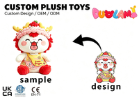 Boneka Plush Kartun Naga Lucu Kustom Maskot Mainan Grosir Untuk Hadiah Promosi Boneka Plush