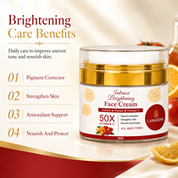 Crème Visage Éclaircissante Intense K-Beauty OEM au Collagène, Acide Hyaluronique et Tomate, Hydratante 50X Vitamine C pour Tous Types de Peau