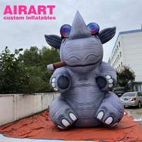 Vente promotionnelle de petit dragon gonflable vert de dessin animé pour fête