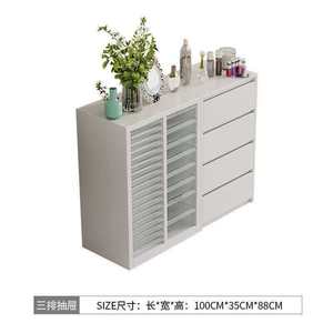 Nail Art Display Cabinet Wall-mounted Storage <b>Unit</b> with Color Board <b>Side</b> and Floor Cabinets for Nail Polish - Product Image 4