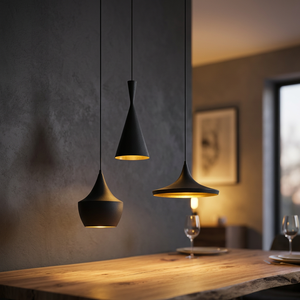 Modern Black Metal Touch Control Handmade CRIPendant <b>Light</b> E27 LED Warm White 3500K Bell Shape Adjustable Height Kitchen Lamps - Product Image 5