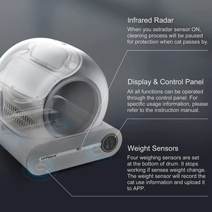 Caja de Arena Inteligente Automática para Gatos con Control por Aplicación, 65L, Plástico, Autolimpiable, Inodoro Cerrado - Product Image 4