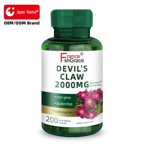 Étiquette personnalisée Devils Claw 2000 mg 200 capsules Soutien de la santé immunitaire pour adultes Complément alimentaire à base de plantes Devils Claw - Product Image 1