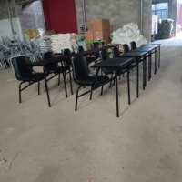 Chaise de formation pour étudiants avec tablette d'écriture, panier de rangement, design ergonomique, base en plastique PP, structure en fer, multifonction pour le bureau