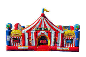 Casa de Brinco Inflable con Temática de Circo con Caseta de Boletos, Decoraciones de Payaso y Carpa de Circo para Niños - Product Image 4
