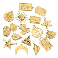 Breloques en acier inoxydable doré, style vintage, soleil, étoile de mer, poisson, ours, pour la fabrication de bijoux DIY, 21 ans d'expérience en usine