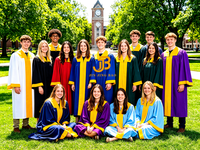 Robes catholiques personnalisées OEM en gros, costumes d'église unisexes, robes de chœur de graduation, rouge avec garniture dorée