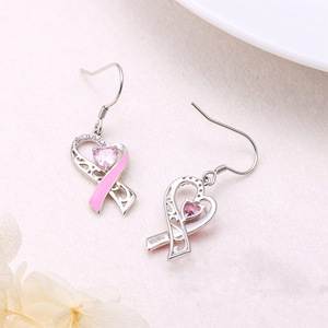 Bijoux de naissance <span class=keywords><strong>d</strong></span>'<span class=keywords><strong>octobre</strong></span> - Boucles <span class=keywords><strong>d</strong></span>'oreilles pendantes en forme de <span class=keywords><strong>ruban</strong></span> <span class=keywords><strong>rose</strong></span> en forme de cœur pour femmes, boucles <span class=keywords><strong>d</strong></span>'oreilles de soutien à la lutte contre le cancer, boucles <span class=keywords><strong>d</strong></span>'oreilles de survivante - Product Image 2