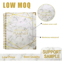 Agenda de mariage personnalisé avec couverture rigide dorée, reliure spirale, logo personnalisé, grammage de papier sur mesure, cadeau pour la mariée