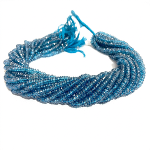 Cuentas facetadas de topacio azul de Londres AAA+ de 4 mm, cuentas de topacio recubiertas de 13 pulgadas, cuentas de topacio azul de Londres - Product Image 1