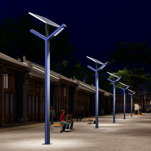 Lampe de pilier solaire <span class=keywords><strong>avec</strong></span> motif à bras ouverts Éclairage paysager Détecteur optique Lampe de route solaire Villa Lumières de jardin carrées - Product Image 1