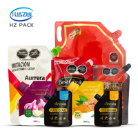 Pochettes souples personnalisées réutilisables en plastique de qualité alimentaire, anti-fuite, avec bec verseur, pour liquides, eau, jus, sauces – 100ml, 250ml, 500ml, 800ml
