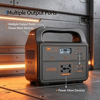 Station d'alimentation portable d'urgence solaire 300W MPPT à onde sinusoïdale pure avec panneau solaire, batterie au plomb-acide, UPS, lampe torche, port RV et usage domestique