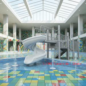 Tobogán de Agua en Espiral de Plástico de 1.58 m de Altura para Piscina y Área de Juegos Acuáticos, Certificado de Seguridad EN1176 CE - Product Image 6