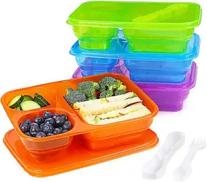 Boîte à lunch de stockage des aliments en plastique PP réutilisable de 46 oz pour l'école, le travail, les voyages, les conteneurs transparents de boîte à lunch Bento