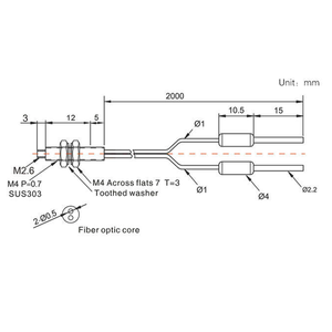 Sensor de Fibra Óptica Difusa Reflectante PD-42 PD-C42 M4 100% Nuevo y Original para Amplificadores PG1/PE1 (Alcance de Detección 50-100mm) - Product Image 2