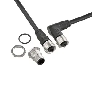 M12 2 Pin nữ Angled kim loại cắm cáp năng lượng mới xe kết nối điện