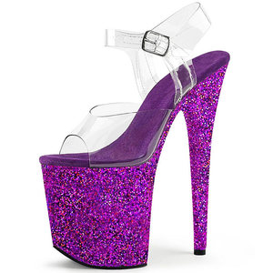 Sandales à talons hauts exotiques pour <span class=keywords><strong>pole</strong></span> <span class=keywords><strong>dance</strong></span> avec bride de cheville, talon épais, bout ouvert, 20 cm, plateforme, pour femmes - Product Image 6