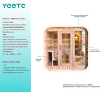 Salle de sauna électrique YEETE en cèdre canadien, cube de 2000 mm avec verre, design moderne, hub de bien-être écologique, hub de commerce mondial