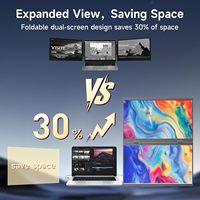 Moniteur portable double écran AHXJKA 15,6 pouces 1920x1080 FHD IPS pour le bureau, la maison, le travail multi-écrans, USB-C Plug and Play, compatible Win et Mac