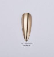 Poudre miroir chromée, pigment métallique pour ongles, série K-Gold, or fumé, or doux, or rose, usage cosmétique