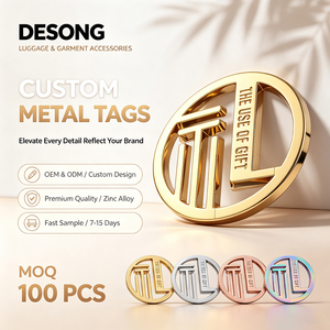 Custom Manufacture Metal Logo Tags Private Brand Sew-on <b>Labels</b> Accept Custom Design Metal <b>Name</b> Badges for Garment & Luggage - Product Image 1