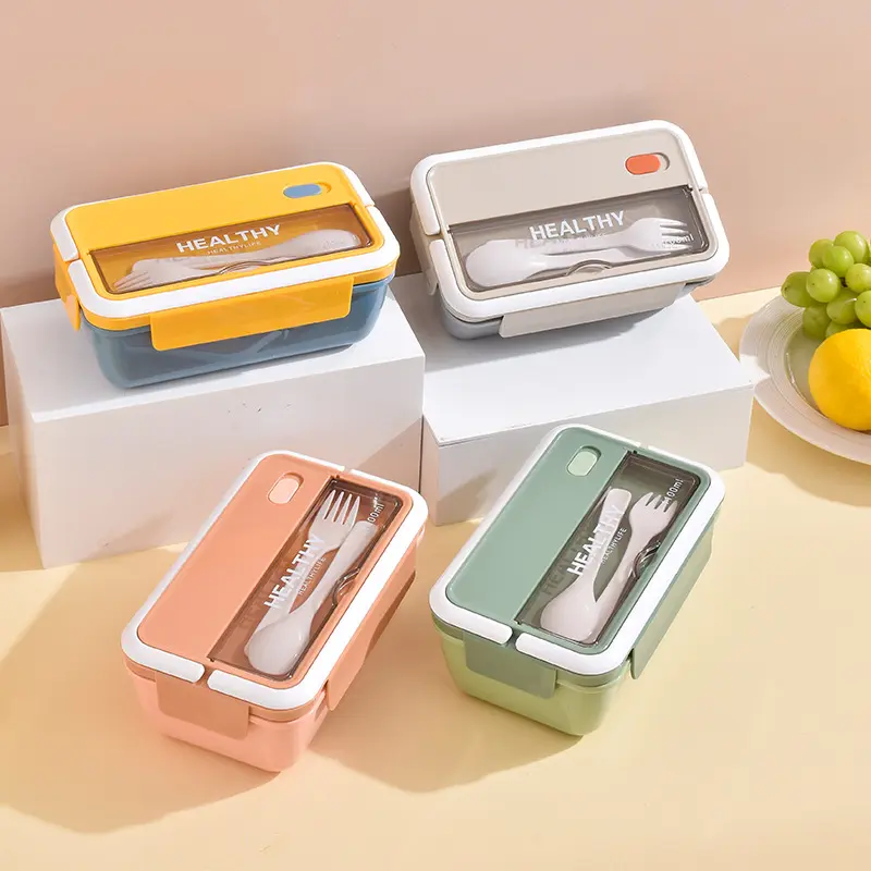 Hete Verkoop Biologisch Afbreekbare Plastic Lunchbox Op Maat Gemaakt Schoolstudent Kinderen Bento Boxen Food Grade Pp-Materiaal