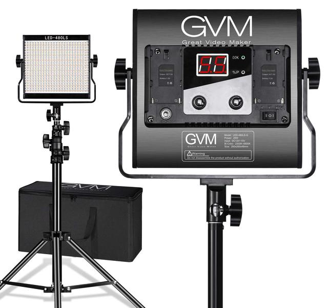GVM Official 480LS 40W High Brightness LED Flat Panel Light for Photography and Video Adjustable Soft Lighting
