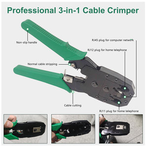 ชุดเครื่องมือเข้าหัวสาย RJ45 ยี่ห้อ Fangbei สำหรับสาย CAT5/CAT6 พร้อมเครื่องทดสอบสายแลนแบบมืออาชีพ ชุดซ่อมสายเน็ตเวิร์ค  พร้อมกระเป๋า ได้รับการรับรองมาตรฐาน CE ผลิตโดย OEM - Product Image 4