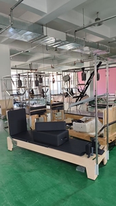 Reformer Pilates en bois personnalisé pour club de yoga et fitness avec tour demi-<span class=keywords><strong>trapeze</strong></span>, <span class=keywords><strong>machine</strong></span> de Pilates pour studio - Product Image 6