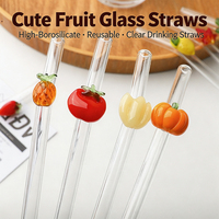 Pailles à boire en verre décoratives et mignonnes, personnalisables, écologiques, durables et réutilisables pour fruits – Vente en gros