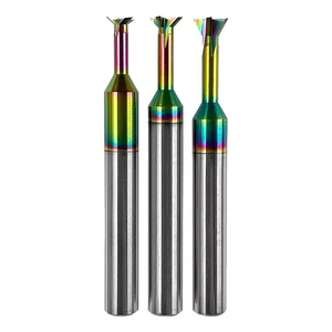 Venta al por mayor colorido 45 ° <span class=keywords><strong>Angel</strong></span> Dovetail End Mill Fresa en forma de T Fresa con ranura en T Fresa para aluminio - Product Image 2