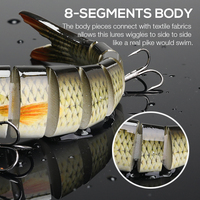 5 dans 1 boîte haute qualité 8 segmenté swimbait leurre de pêche ensemble kits de pêche avec 3D yeux