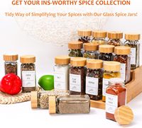 Bouteilles de stockage en verre avec couvercle en bois de bambou 4oz 120ml pots à épices de cuisine 12pcs 24pcs 36pcs pots à épices avec étiquettes