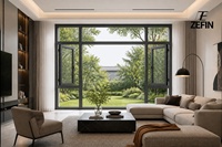 Fenêtre à battant en aluminium avec isolation en mousse EPDM, double vitrage, moustiquaire en acier inoxydable, rideau pliant, fonctionnement silencieux, série 80 Flush