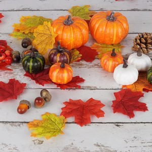 162 Pcs Foam Artificial Maple Leaves Pumpkins Acorns Pine Cones Orange Berries Set-<b>Halloween</b> & Easter Fall <b>Decor</b> - Product Image 4