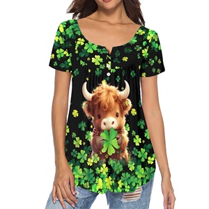 Adorabili Magliette per la Festa di San Patrizio, T-Shirt con Scollo a V per Donne, Top Ecologici e Divertenti <span class=keywords><strong>Verdi</strong></span> per Ragazze e Donne - Product Image 1