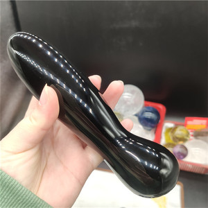Kích Thước Lớn Tự Nhiên Đen Obsidian Đá Yoni Massage Dương Vật <span class=keywords><strong>Wand</strong></span> Tinh Thể Dildo Niềm Vui <span class=keywords><strong>Wand</strong></span> - Product Image 5