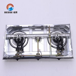 Table de cuisson à gaz noire à 2 brûleurs avec commande par bouton et surface en verre pour usage domestique et hôtelier - Product Image 2