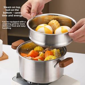 Olla freidora de acero inoxidable con cesta, tapa de <span class=keywords><strong>pequeña</strong></span> capacidad, multiusos para cocinar alitas de pollo, mariscos y verduras - Product Image 2